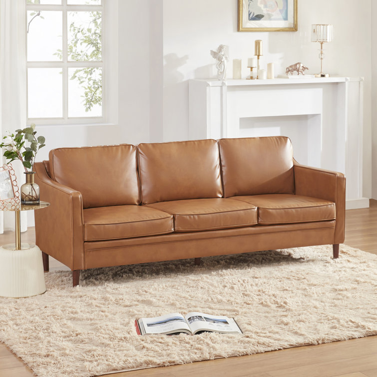 Latitude Run® Asheville 80.5'' Vegan Leather Sofa & Reviews Wayfair